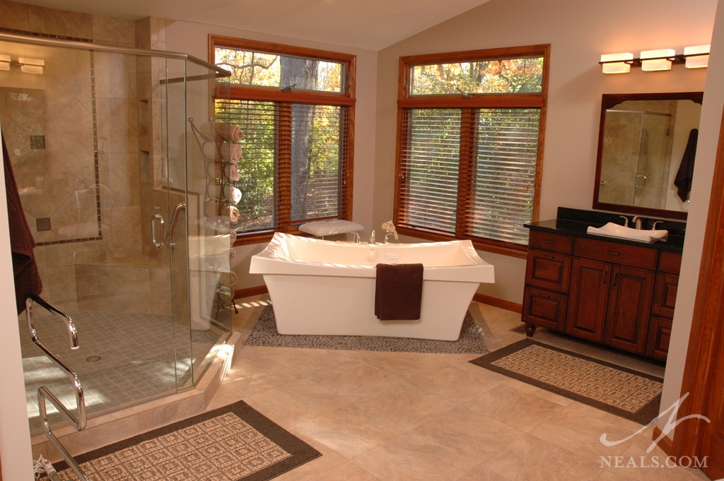 An asian-inspired master bath in West Chester, Ohio.