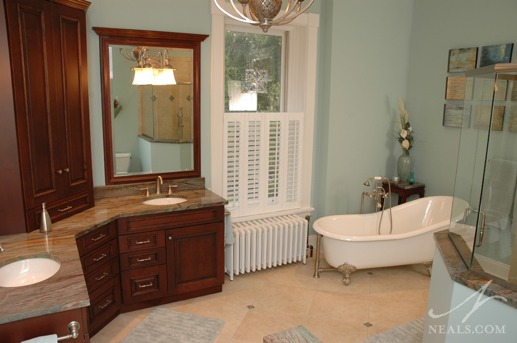 An updated 19th Century Bathroom in Hyde Park, Ohio.